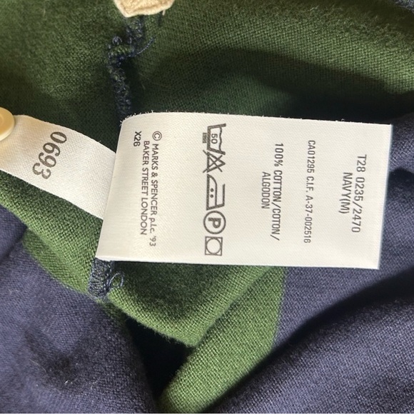 Vintage 90s Marks and Spencer Rugby Jersey Polo - UK Size 3 / Men’s Med - Picture 8 of 8